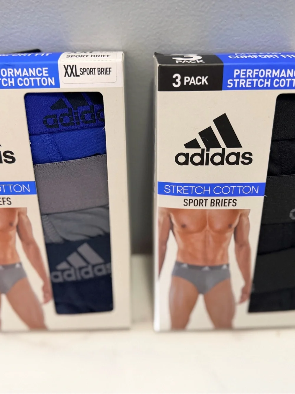 adidas 6 BREIFS underwear Sport Briefs 3-Pack — Black and Blue Accents